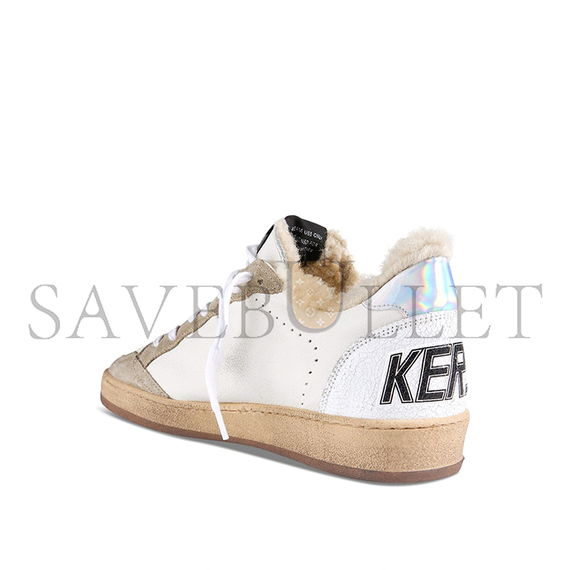 g01den G003e ball star leather and suede sneakers with shearling lining
